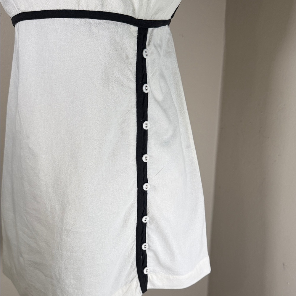 Free People White Mini Dress with Black Trim - Picture 4 of 9